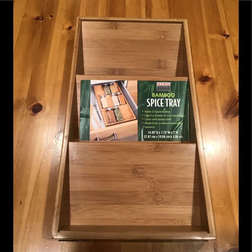 SEVILLE CLASSICS 3 TIER BAMBOO SPICE TRAY - NWT